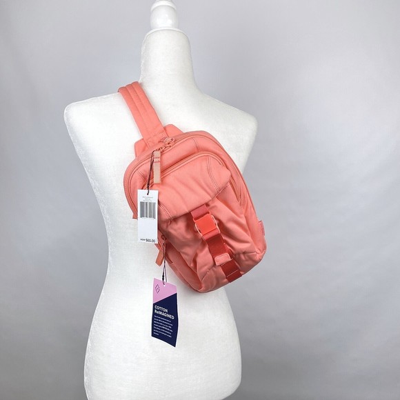 NWT Vera Bradley Utility Sling Backpack Desert Flower Pink Recycled Cotton - Picture 16 of 16
